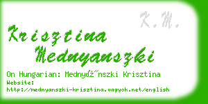 krisztina mednyanszki business card